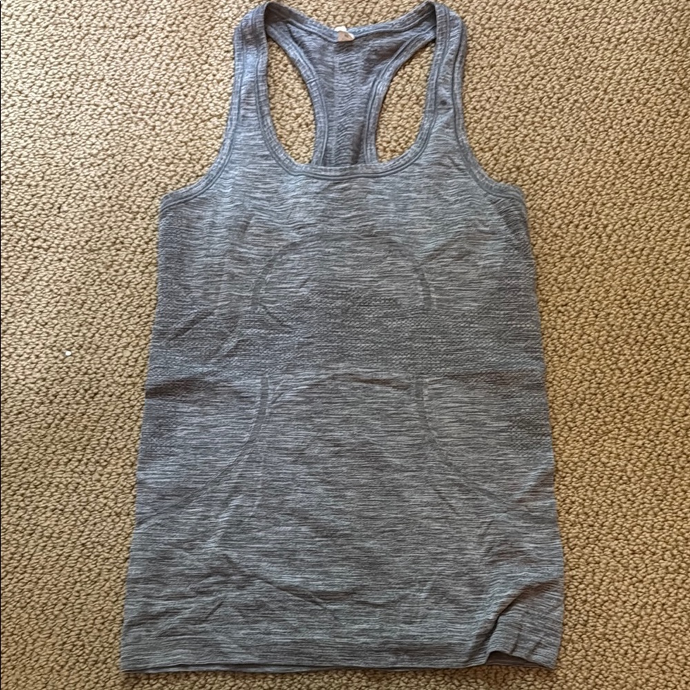 Lululemon Swiftly Heathered Gray Fitted Sleeveless Tank Top